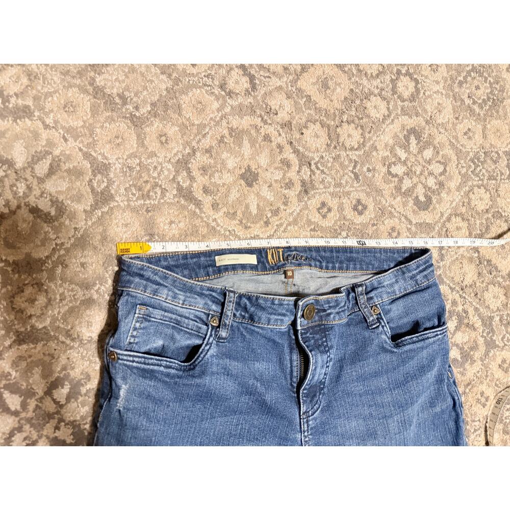 Kut From The Kloth Katy Boyfriend Jean W 10 Mid Rise Stretch Slim Straight Denim - Picture 7 of 9